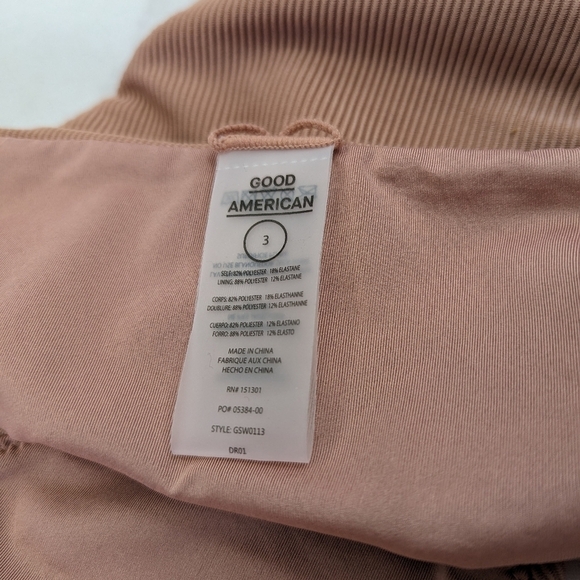Good American Swim Bottom Women Pink Rib Mid Rise Better Bikini Cheeky - Picture 4 of 12